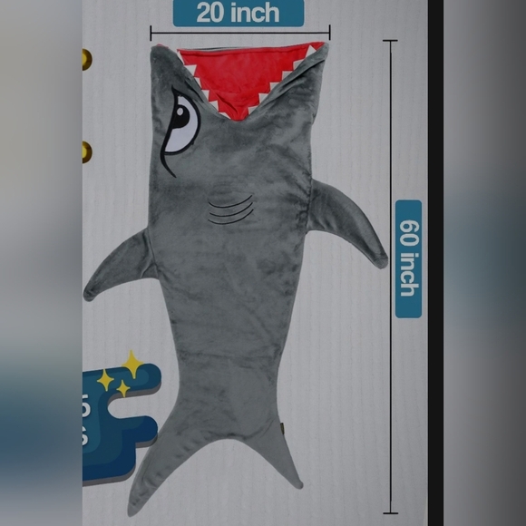 Shark Blanket Hoodie Wearable Kids Blankie Super Soft Cozy Soothing - Picture 6 of 6